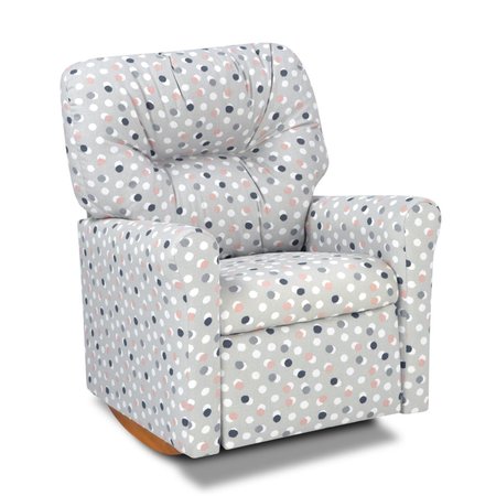 DESIGNED TO FURNISH Contemporary Kids Rocker Recliner Chair, Free Dot French Grey DE2570083